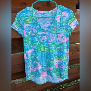 Lilly Pulitzer Printed Golf Tee Honda Classic Capsule Collection XS EUC